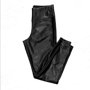 Athleta high rise faux leather leggings, size M